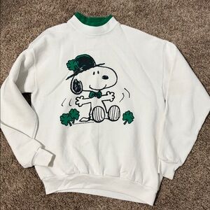 Vintage Peanuts Snoopy Shamrock St Patricks Day Sweatshirt Size m